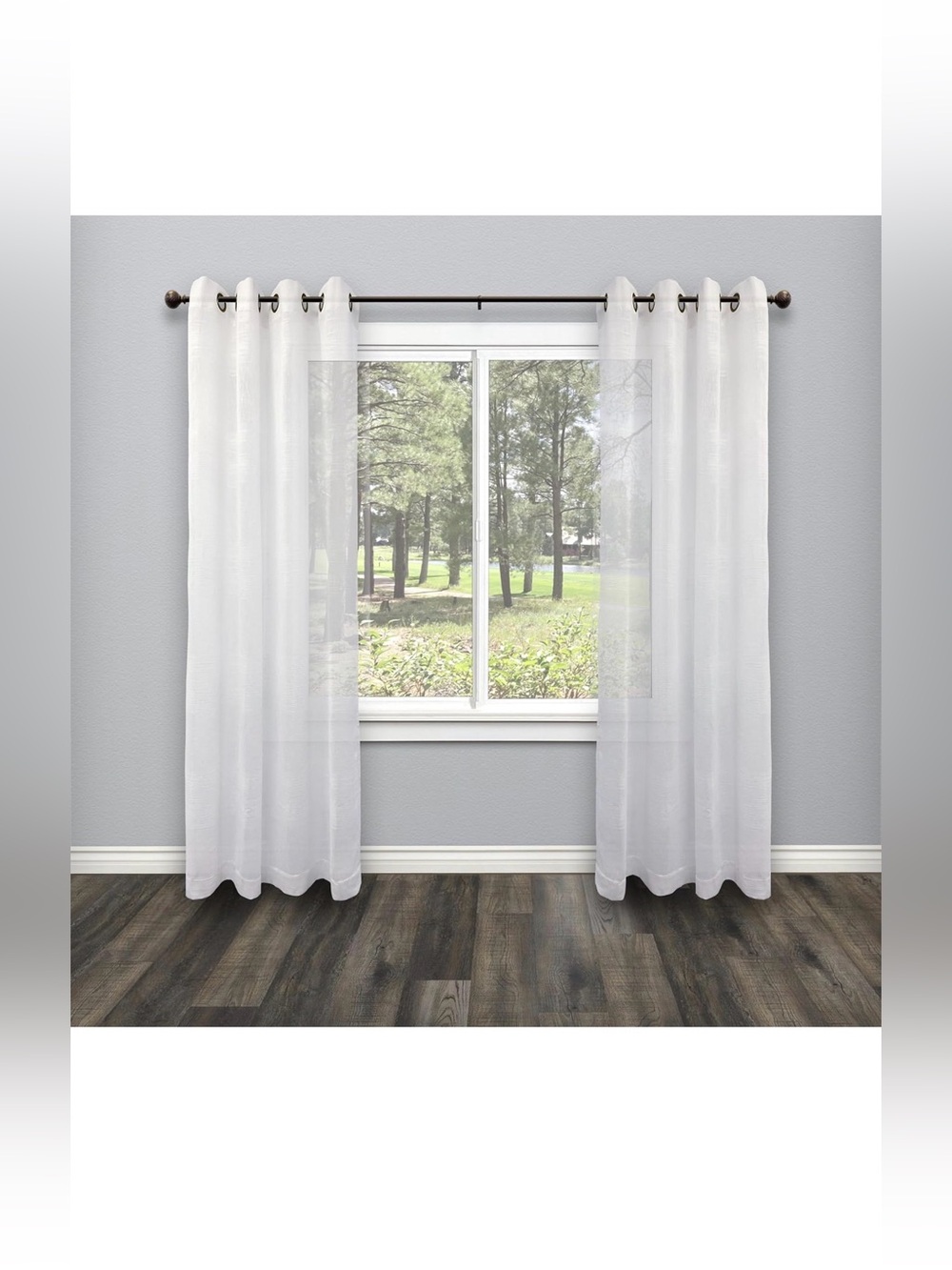 Hermosa Adjustable Curtain Rod Set, Walnut (NEW) - Picture 7 of 10